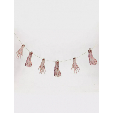 Гирлянда на Хэллоуин растяжка "Кровавые конечности", 6 флажков