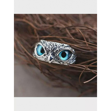 Кольцо унисекс "Сова" регулирующееся, цвет серебристый
