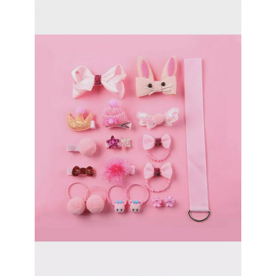 Набор резинок и заколок для девочек "Принцесса", 18 предметов, цвет розовый