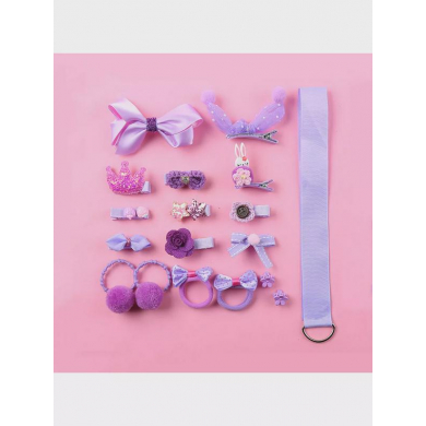 Набор резинок и заколок для девочек "Принцесса", 18 предметов, цвет сиреневый