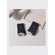 Перчатки митенки трикотажные зимние с утеплителем, цвет темно-синий