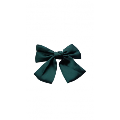 Заколка бант большая для волос, 20x14 см, цвет изумрудно-зеленый