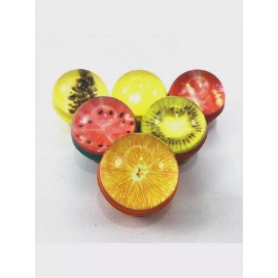 Мяч попрыгунчик каучук "Фрукты" прыгун 3 см, набор 5 шт, МИКС. Мячик для массажа. Игрушка для кошек и собак