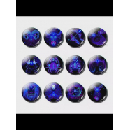 Магниты знаки зодиака, гороскоп стеклянные 3D для холодильника, для доски (Набор 12 шт.)