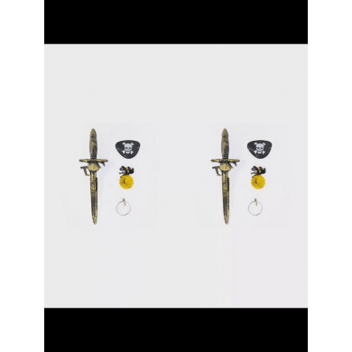 Набор пирата, карнавальный, детский,  4 предмета: кинжал, наглазник, клипса, медальон, набор 2 шт