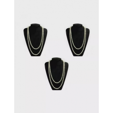 Бусы женские длинные "Жемчужный ряд", цвет молочный (Набор 3 шт)