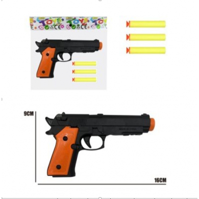 Игрушечный пистолет с мягкими пулями, 3 заряда