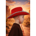 Шляпа ковбойская женская красная "Ковбой"