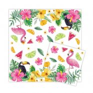 Салфетки бумажные "Фламинго с туканом" 33 см X 33 см, набор 12 шт