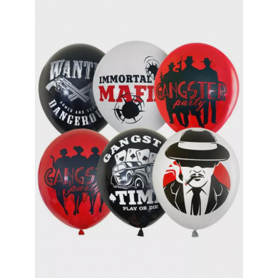 Шар воздушный " Гангстерская вечеринка", Чикаго Гэтсби, 12/30 см, 1 шт