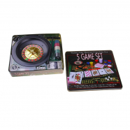 Набор для азартных игр "Казино" (рулетка, покер, блэк-джек, крапс, покер на костях, 54 карты, 100 фишек)