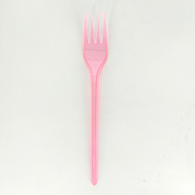 Вилка пластиковая одноразовая 16,5 см, цвет розовый, 1 шт.