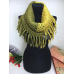 Снуд женский вязаный "Ажурный" два цвета: зеленый, желтый, размер 145 x 30 см