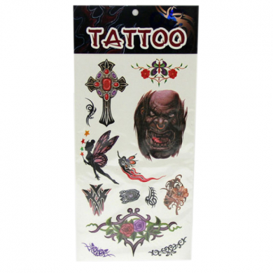 Татуировка переводная "Монстр Орк" тату крест фея роза бабочка