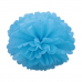 Помпон бумажный 25см ярко-голубой