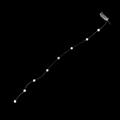 Стразы для волос на леске 36 см, цвет белый