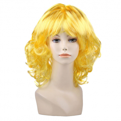 Парик карнавальный волнистый средний цвет желтый