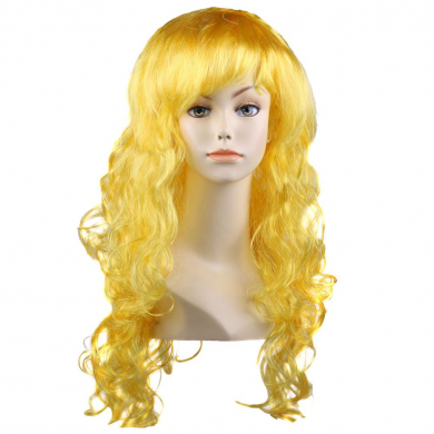 Парик карнавальный длинный кудрявый 60см цвет желтый