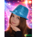 Карнавальная шляпа блестящая с пайетками "Диско", цвет голубой