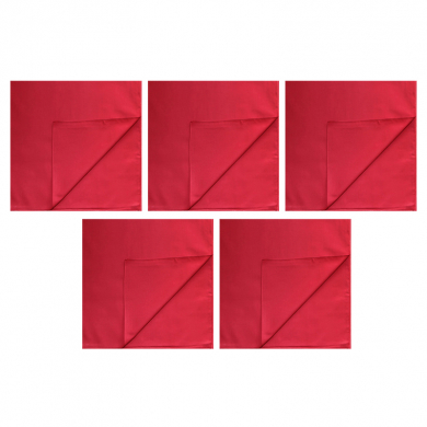 Бандана, повязка на голову, хлопковая однотонная, цвет красный  (Набор 5 шт.)