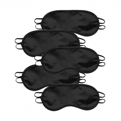 Маска для сна и путешествий, 18х8,5 см, цвет черный (Набор 5 шт.)