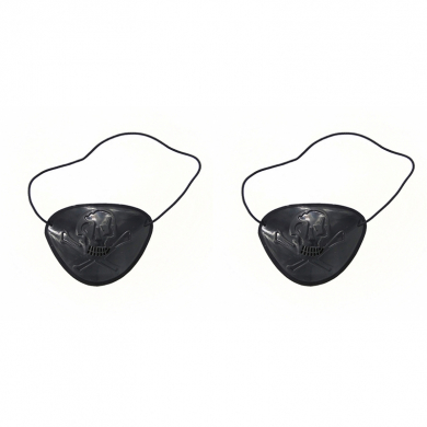 Наглазник черный пиратский "Череп пирата"  окклюдер пирата, карнавальный , детский (Набор 2 шт.)