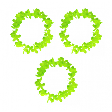 Ожерелье гавайское "Гавайские лепестки", цвет зеленый салатовый (Набор 3 шт.)