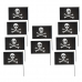 Флаг пиратский черный "Веселый Роджер" пират с повязкой, 14*21 см (Набор 10 шт.)