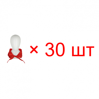 Пионерский галстук сатин "Пионер", 30 х 100 см, цвет красный (Набор 30 шт.)