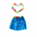 Гавайская юбка 40 см голубая, гавайское ожерелье 96 см