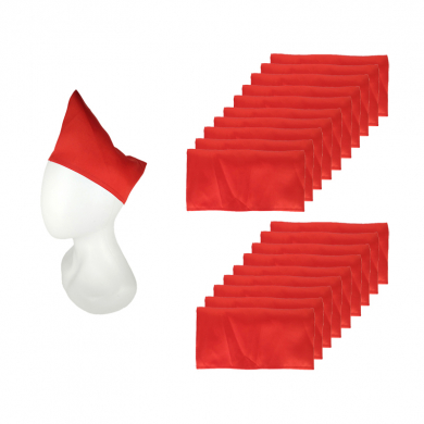 Пионерская пилотка красная "Пионер",13,5 х 27 детская сатин (Набор 20 шт.)