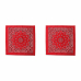 Банданы,повязки на голову, хлопковые "Узор" 55 х 55 см, цвет красный. (Набор 2 шт)