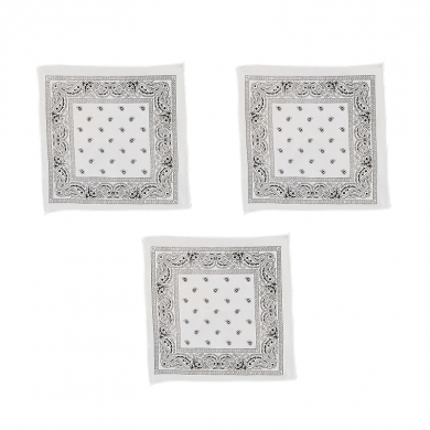 Банданы "Узор" 55 х 55 см, цвет белый (Набор 3 шт.)