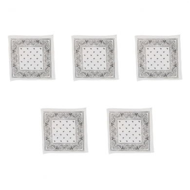 Банданы "Узор" 55 х 55 см, цвет белый (Набор 5 шт.)