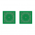 Банданы,повязки на голову, хлопковые "Узор" 55 х 55 см, цвет зеленый (Набор 2 шт)