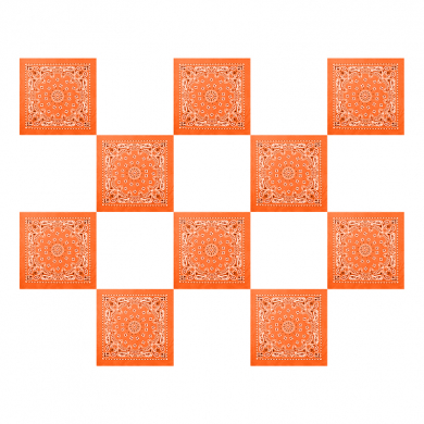 Банданы "Узор Пейсли" 55 х 55 см, цвет оранжевый (Набор 10 шт.)