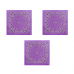 Банданы "Узор" 55 х 55 см, цвет ярко-сиреневый (Набор 3 шт.)
