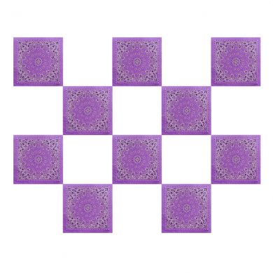 Банданы "Узор" 55 х 55 см, цвет ярко-сиреневый (Набор 10 шт.)