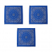 Банданы,повязки на голову, хлопковые "Узор" 55 х 55 см, цвет синий (Набор 3 шт)