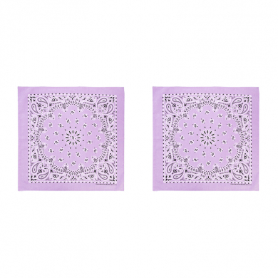 Банданы,повязки на голову, хлопковые "Узор" 55 х 55 см, цвет фиолетовый сиреневый (Набор 2 шт.)