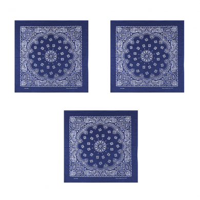 Банданы "Узор" 55 х 55 см, цвет синего спектра (Набор 3 шт.)