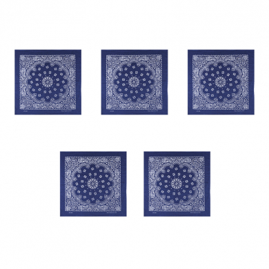 Банданы "Узор" 55 х 55 см, цвет синего спектра (Набор 5 шт.)