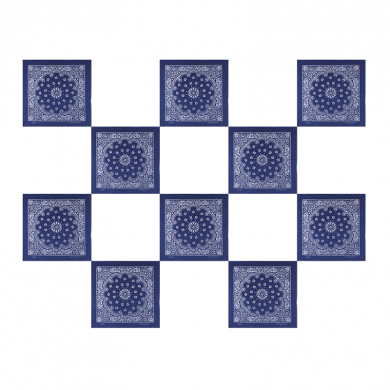 Банданы "Узор" 55 х 55 см, цвет синего спектра (Набор 10 шт.)