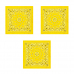 Банданы хлопковые "Узор Пейсли" 55 х 55 см, цвет лимонный (Набор 3 шт.)
