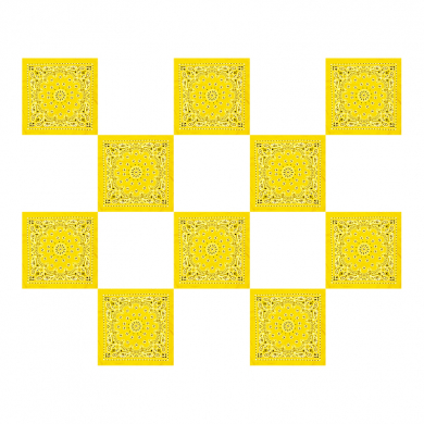 Банданы хлопковые "Узор Пейсли" 55 х 55 см, цвет лимонный (Набор 10 шт.)