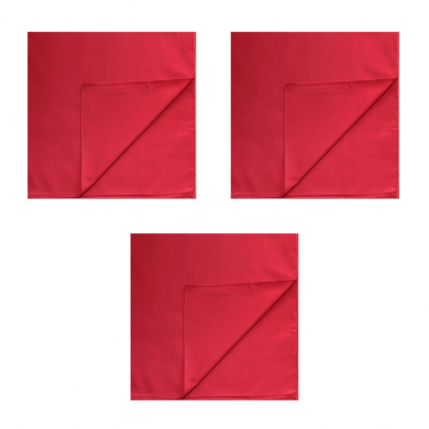 Банданы, повязки на голову, хлопковые однотонные, цвет красный,  (Набор 3 шт.)