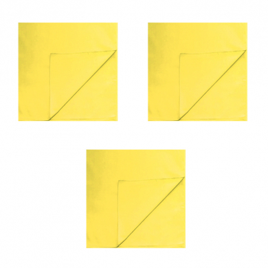 Банданы, повязки на голову, хлопковые однотонные, цвет желтый,  (Набор 3 шт.)