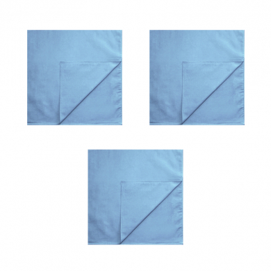 Банданы, повязки на голову, хлопковые однотонные, цвет светло-голубой  (Набор 3 шт.)