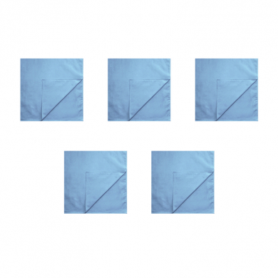 Банданы, повязки на голову, хлопковые однотонные, цвет светло-голубой (Набор 5 шт.)