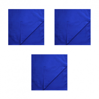 Банданы, повязки на голову, хлопковые однотонные, цвет синий, (Набор 5 шт.)